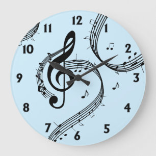 Klimataktiskt G Clef Blue Stor Klocka