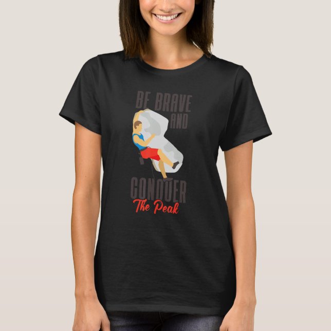Klimatande klimat i bergsklättrare Sten T Shirt (Framsida)