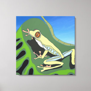 Klimatande Träd Frog Canvastryck