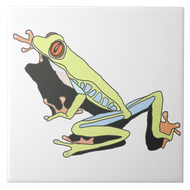 Klimatande Träd Frog Kakelplatta (Framsidan)