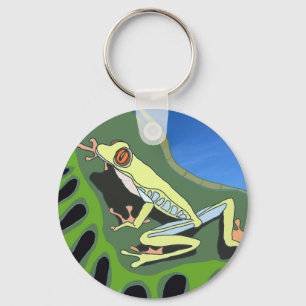 Klimatande Träd Frog Nyckelring