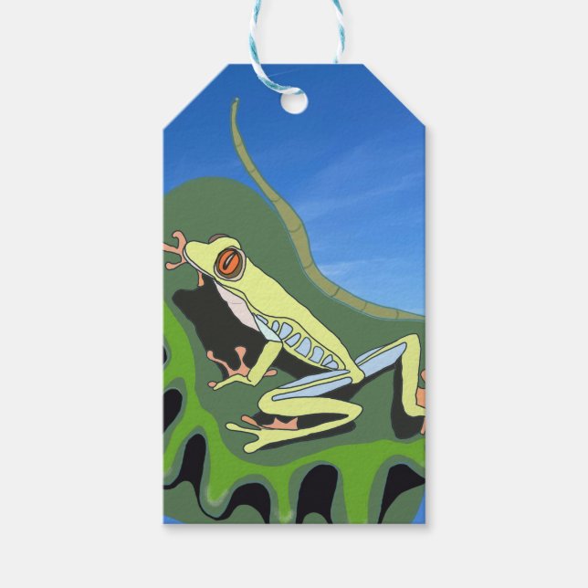 Klimatande Träd Frog Presentetikett (Framsidan)