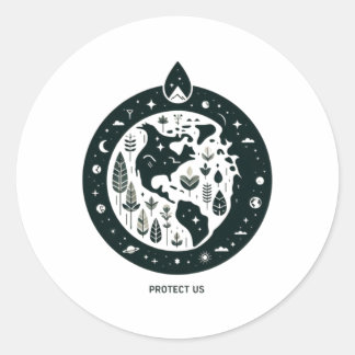 Klimatåtgärder för framtida Generation - hållbar u Runt Klistermärke