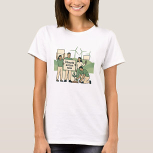 Klimatåtgärder Nu Djärv Grön Protestdesign T Shirt