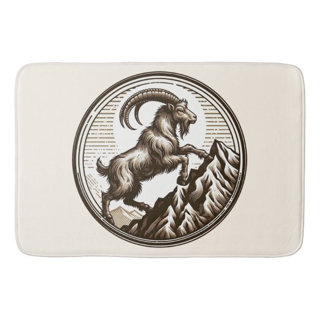 Klimatberget Goat Capricorn Birthday Zodiac Badrumsmatta (Framsidan)