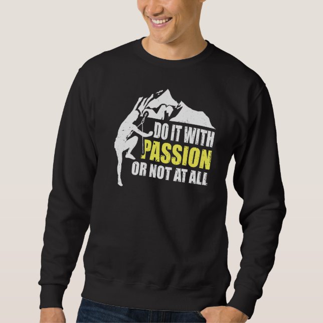 Klimatberget gör det med passion eller inte vid lång ärmad tröja (Framsida)