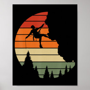 Klimatberget i Sten vid Retro Cliff Poster
