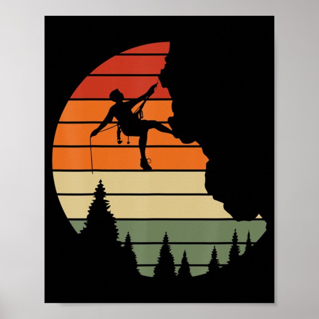 Klimatberget i Sten vid Retro Cliff Poster (Framsidan)