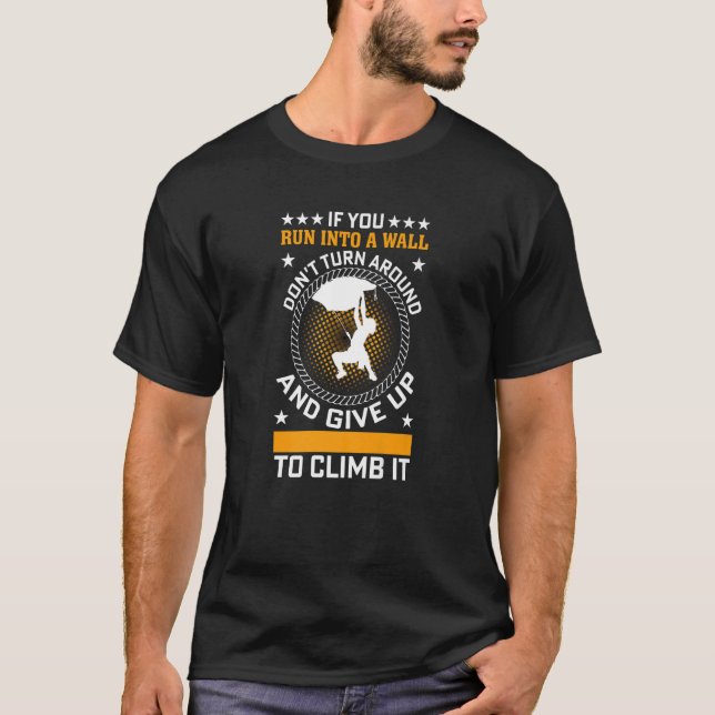 Klimatberget vid Sten vid murens klimat T Shirt (Framsida)