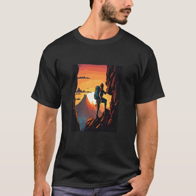 Klimatbergsadventur i Sten i Pappa, Hiker T Shirt (Framsida)