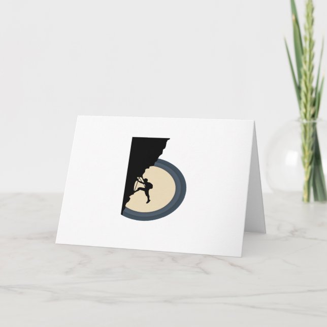 Klimatbergsman vid nattsilhuett kort (Framsida)