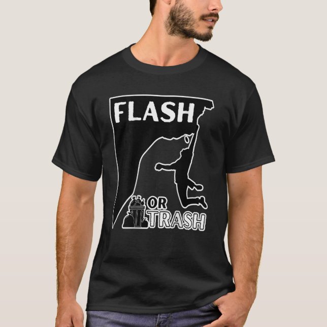 Klimatbubbla i Flash eller Sopor BACK utskrift Ste T Shirt (Framsida)