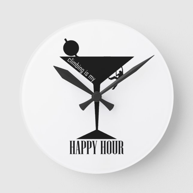 Klimatet är min Lycklig-timme Rund Klocka (Framsida)