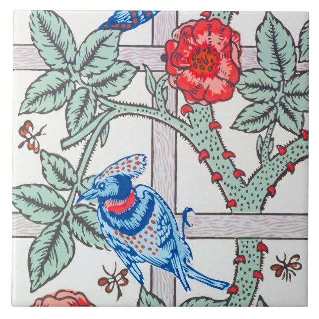 Klimatet Ro & Small Bird, William Morris Kakelplatta (Framsidan)