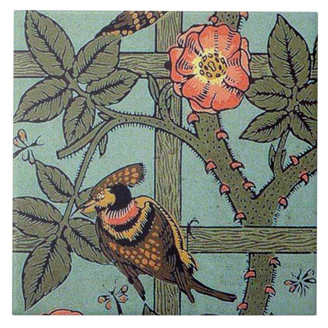 Klimatet Ro & Small Bird, William Morris Kakelplatta (Framsidan)
