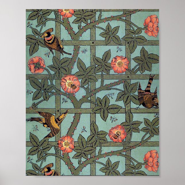 Klimatet Ro & Small Bird, William Morris Poster (Framsidan)
