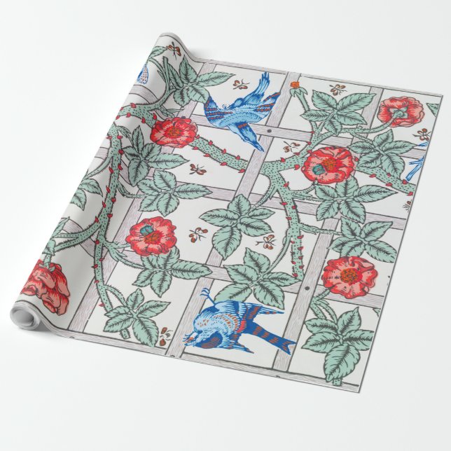 Klimatet Ro & Small Bird, William Morris Presentpapper (Utrullad)
