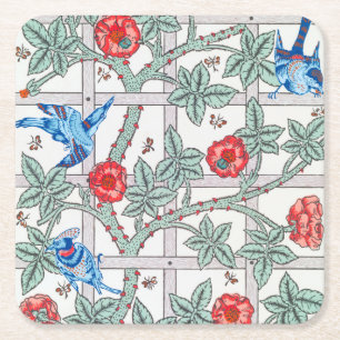 Klimatet Ro & Small Bird, William Morris Underlägg Papper Kvadrat