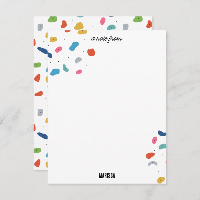 Klimatfärgade barn i sten anteckningskort (Fram/baksida)