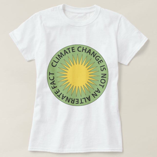 Klimatförändring är inte ett omväxlande faktum tee shirt (Design framsida)