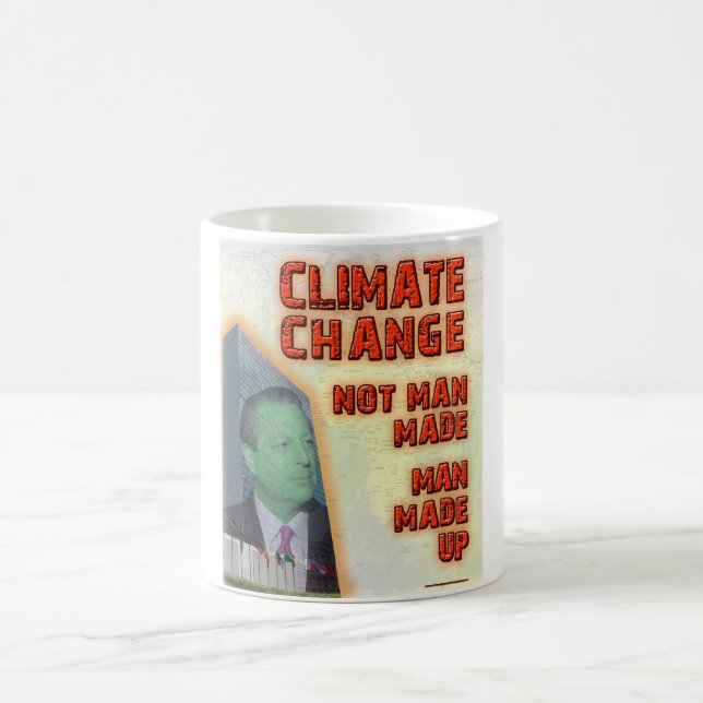 Klimatförändring är konstgjort övre kaffemugg (Center)