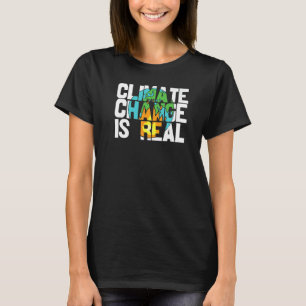 Klimatförändring Är Verklig Miljöaktivist Jordens  T Shirt