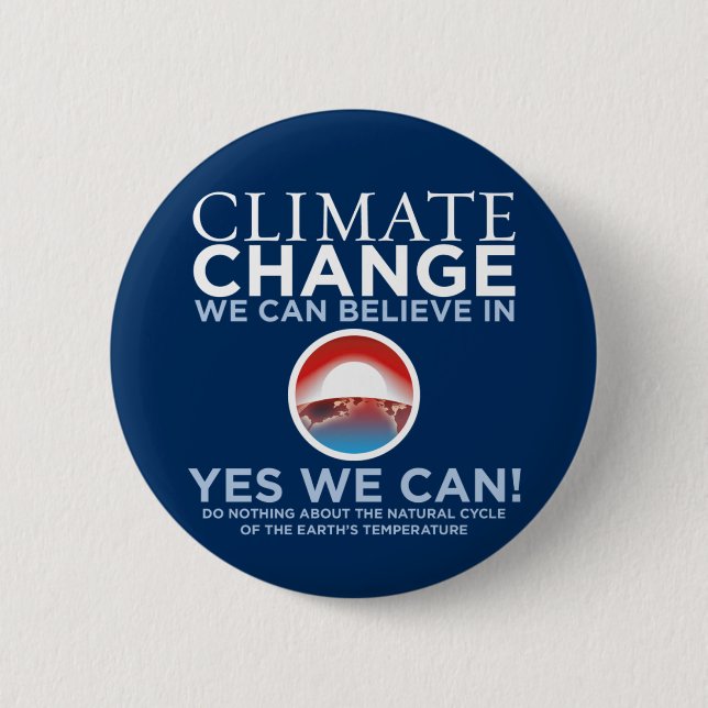 Klimatförändring - ja kan vi Obama parodi knäppas Knapp (Framsida)