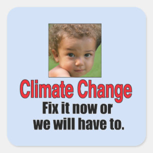 Klimatförändringar Fyrkantigt Klistermärke