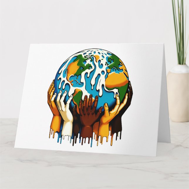 Klimatförändringar Global Unity Earth Design Kort (Framsida)