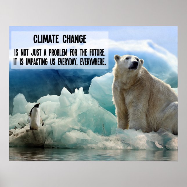 Klimatförändringar med penguin och polar poster (Framsidan)