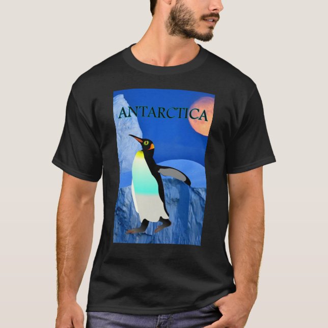 Klimatförändringen Antarctica Glacier Penguin och  T Shirt (Framsida)