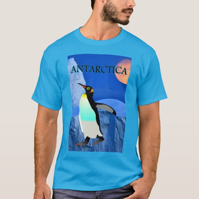 Klimatförändringen Antarktis Glacier Penguin Moons T Shirt (Framsida)