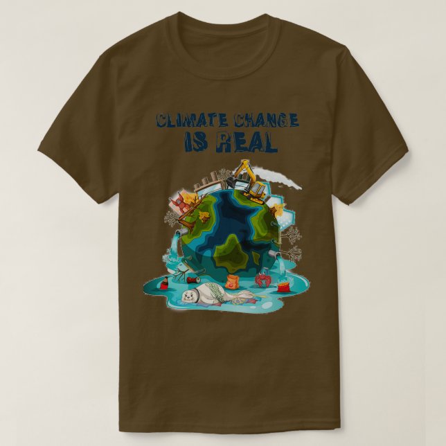 Klimatförändringen är en verklig klimatförändring  t shirt (Design framsida)