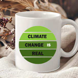Klimatförändringen är en verklig miljömedvetenhet kaffemugg