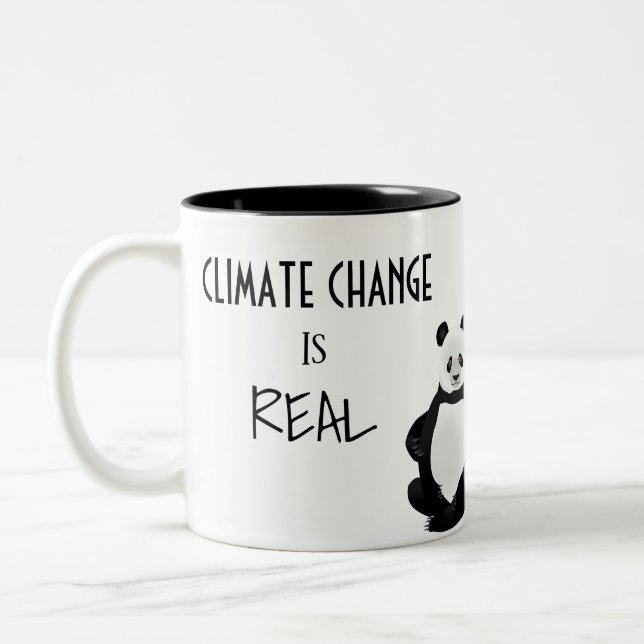 Klimatförändringen är verklig rädda vår planet Pan Två-Tonad Mugg (Vänster)