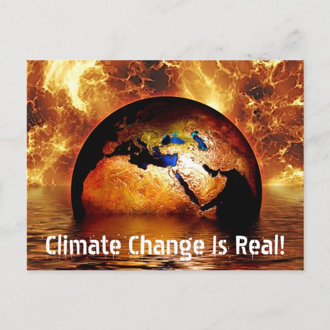 Klimatförändringen är verklig! vykort (Framsida)