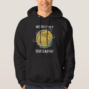 Klimatförändringen Framtida CO2-planeten Jord Gift Hoodie
