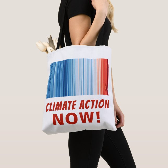 Klimatförändringsåtgärd NU! Global uppvärmning Tygkasse (Närbild)
