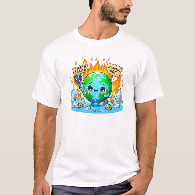 Klimatförändringsmedvetande konst t shirt (Framsida)