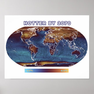 Klimatförändringstemperaturer Karta Poster