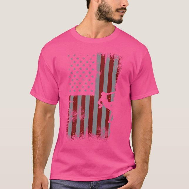 Klimatgåva från Retro American Flagga till Cli T Shirt (Framsida)