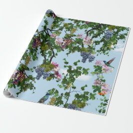 Klimatgrapeviner och honungssuckler blommor presentpapper