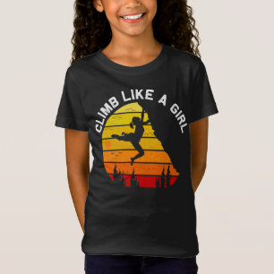 Klimatklimat i sten som en liten flicka Retro T Shirt