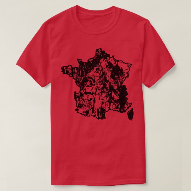 Klimatkonst för Frankrike Sten Karta sten T Shirt (Design framsida)