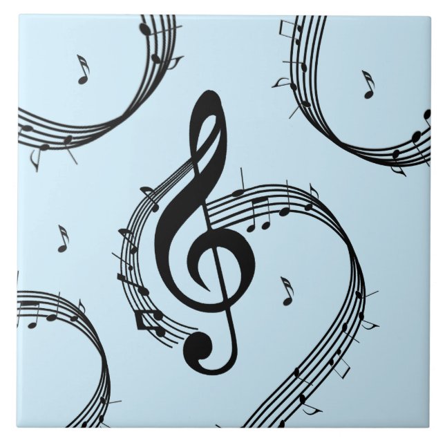 Klimatkurva G Clef Music Blue Kakelplatta (Framsidan)