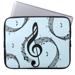 Klimatkurva G Clef Music Blue Laptop Fodral