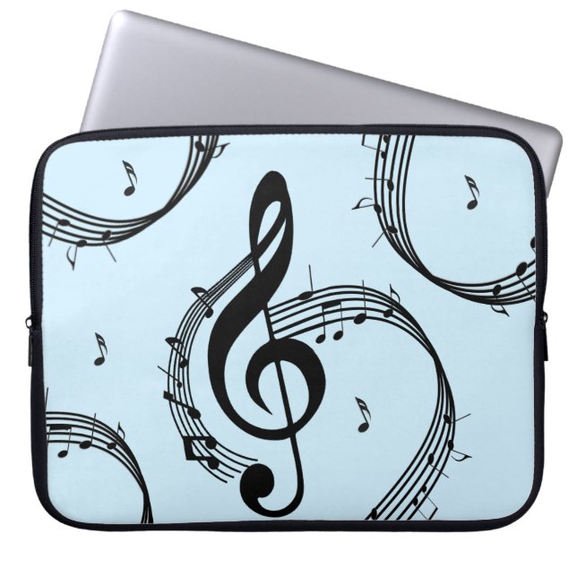 Klimatkurva G Clef Music Blue Laptop Fodral (Framsidan)