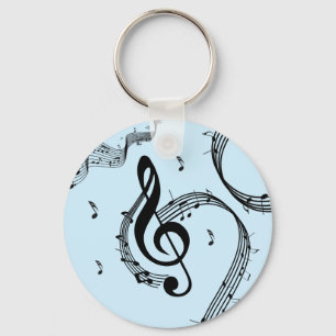 Klimatkurva G Clef Music Blue Nyckelring
