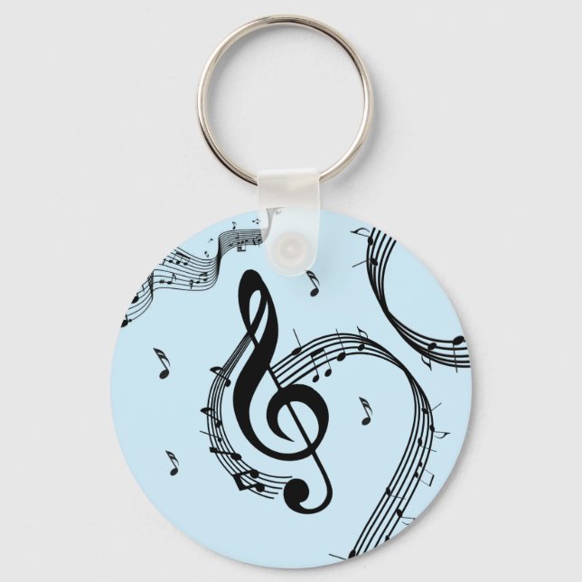 Klimatkurva G Clef Music Blue Nyckelring (Framsida)