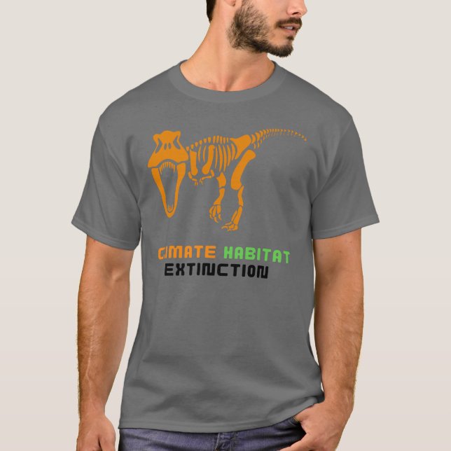 Klimatlivsmiljöns utbredning Dinosaur T-Rex T Shirt (Framsida)